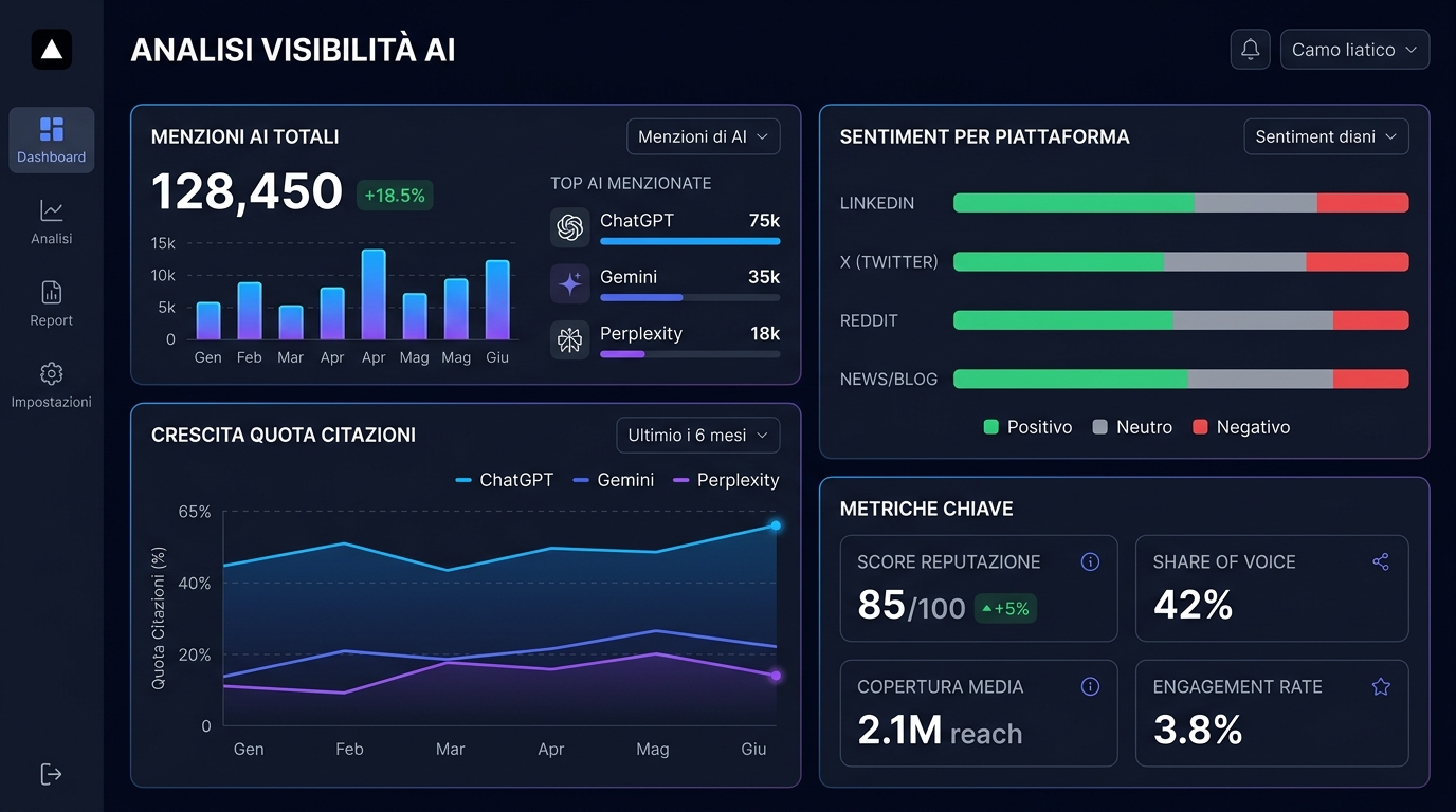 AI Visibility PRO Analytics Dashboard Mockup
